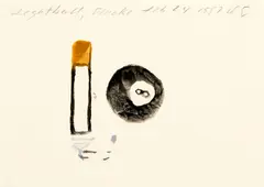 Donald Keith Sultan, eightball, smoke, pencil and gouache on paper