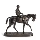 Pierre-Jules Mêne, Vainqueur du Derby; Jockey à Cheval, bronze with dark brown patina