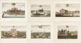 Willem Swidde, A Group of Six Hand-Colored Engravings of Castles from Suecia Antiqua et Hodierna, hand-colored engravings on laid paper
