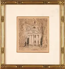 Childe Frederick Hassam, The Church at Old Lyme, engraving on paper