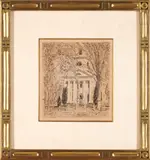 Childe Frederick Hassam, The Church at Old Lyme, engraving on paper