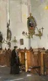Gotthardt Kuehl, In der Katharinenkirche in Hamburg“. Anfang 1890er Jahre