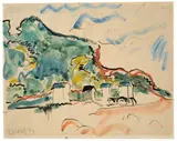 Strandkörbe by Karl Schmidt-Rottluff, 1914, Aquarell und Rohrfeder in Tusche auf Papier, sold Nov 2014
