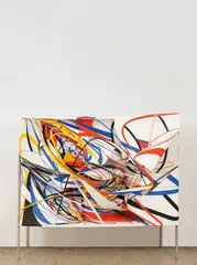 Reinhold Heller, Antiobjekt, 1966, Stahlblech, Draht, geschweißt und verschraubt, bemalt, auf Stahlgestell montiert
