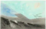 Drei Figuren in Dünenlandschaft by Lyonel Feininger, 1952, Aquarell und Tuschfeder auf Bütten, sold Nov 2008