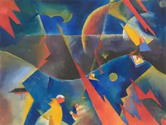 Rudolf Schlichter, Der Sturm, 1916, Aquarell über Bleistift auf leicht genarbtem festen Papier