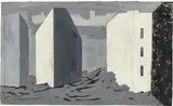 Werner Heldt, Entwurf Berlin am Meer, 1950, Tempera auf Karton