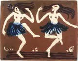 Tänzerinnen by Emil Nolde, 1913, Reliefkeramik, bemalt und glasiert, sold Jun 2025