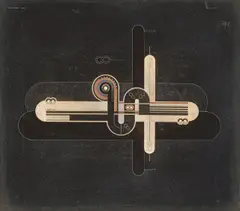 Robert Michel, À la Loch Ness, 1923, Mischtechnik auf Papier auf Karton