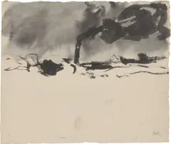Emil Nolde, Schleppzug im Hamburger Hafen, 1910, Tuschpinsel auf Japanbütten