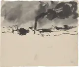 Emil Nolde, Schleppzug im Hamburger Hafen, 1910, Tuschpinsel auf Japanbütten