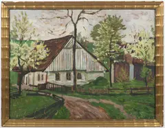 Antonín Hudeček, Village House, Around 1910, oil on cardboard