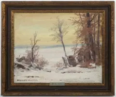 Otakar Hůrka, Winter Landscape, First half of 20th century, oil on cardboard