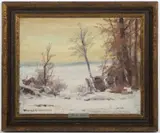 Otakar Hůrka, Winter Landscape, First half of 20th century, oil on cardboard