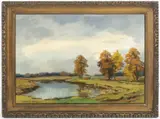 Otakar Hůrka, By the Pond, First half of 20th century, oil on cardboard