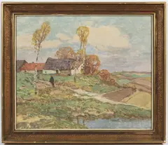 Josef Ullmann, Path Near a Pond, 1920s, oil on cardboard