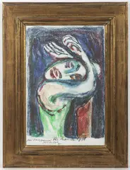 Jan Bauch, Nude on a Chair, 1990, pastel, paper