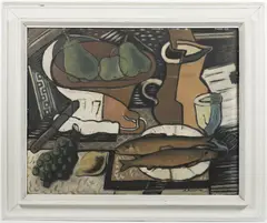 Alois Kučera, Still Life with Fish, 1935, oil on cardboard