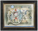 Jan Brychta, Clown, 1971, mixed media, paper