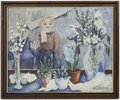 Dagmar Čížková, Window Display of a Flower Shop, 1940, oil on canvas