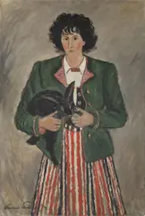 Vladimír Pecháček, Woman with a Rabbit, 1940, oil on plywood