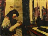 Karel Souček, Seamstress, 1979, oil on canvas
