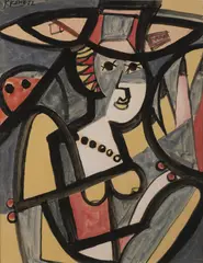 Pravoslav Kotík, Woman with a Hat, 1952, watercolour, paper