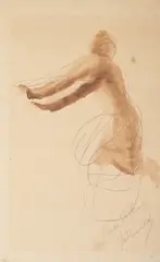 Josef Mařatka, Dynamic Drawing, Around 1906, pencil, watercolour, paper