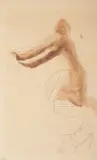 Josef Mařatka, Dynamic Drawing, Around 1906, pencil, watercolour, paper