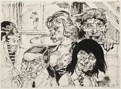 Zbyšek Sion, Party, 1973, indian ink, paper