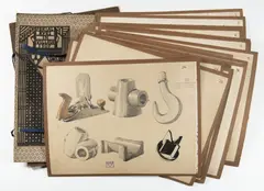 Miloslav Vávra, Methodical Drawing Course - Part 1, 1909, mixed media, watercolour, indian ink, pencil, paper
