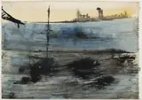 Jiri Balcar, Seascape, 1958, indian ink, watercolour, paper