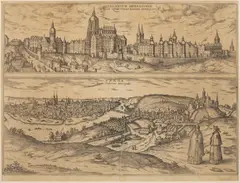 Joris Hoefnagel, Prospect of Prague and Prague Castle, 1580, copper engraving, paper