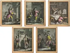 Giovanni Volpato, Series of Prints, Around 1770, coloured copper engraving, paper