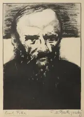Emil Filla, F.M. Dostoyevsky, Before 1914, lithography, paper