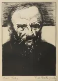 Emil Filla, F.M. Dostoyevsky, Before 1914, lithography, paper