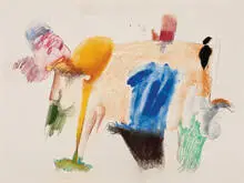 Untitled by John Altoon, 1960, Gouache and oil pastel on illustration board, sold Oct 2013