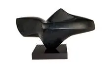 Guitou Knoop, Fontaine No. 2, Patinated bronze on black stone base