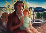 Loren Barton, In the Garden, c. 1940-45, Watercolor on paper
