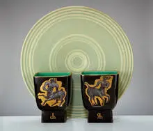 William Manker, Charger and vases (3), 1947, Glazed ceramic