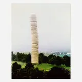 Christo, Monuments 5600 m3 Paket, Kassel, 1968, offset lithograph in colors