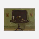 Nino Caffè, Salotto Verde, oil on panel