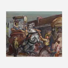 Cecil Bell, Frightened Horse, 1940, gouache on paper