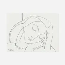 Françoise Gilot, At Rest, c. 1988, graphite on paper