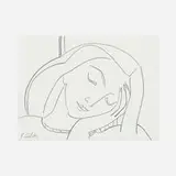 Françoise Gilot, At Rest, c. 1988, graphite on paper