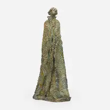 Untitled (figure in robe) by Rowan Gillespie, 1997, bronze, sold Dec 2021