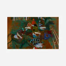 Antoni Clavé, At the Start, oil on Masonite