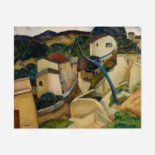 Village of Cagnes by Anthony Angarola, 1929, oil on canvas, sold Dec 2021
