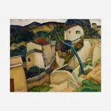 Anthony Angarola, Village of Cagnes, 1929, oil on canvas