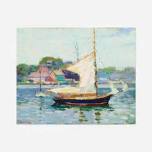 Fern Coppedge, Untitled (Gloucester Harbor Scene), oil on canvas laid to board